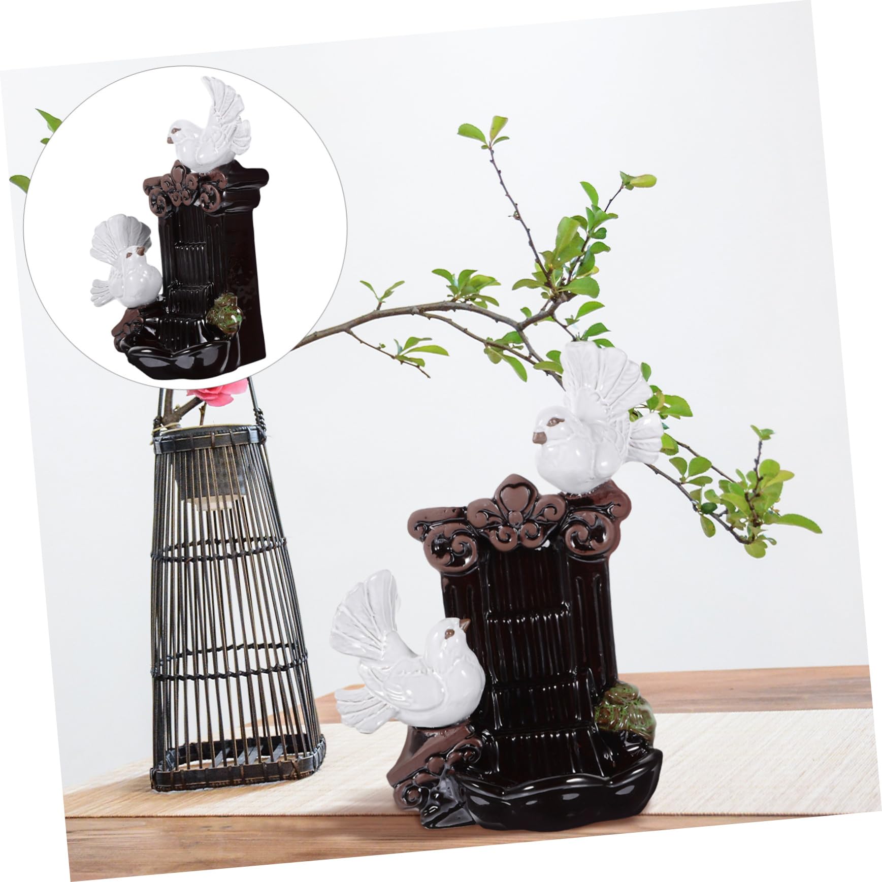 Keramischer Rückfluss Räuchergefäß für Aromatherapie Design für Heimdekoration für Wohnzimmer und Büro Handgefertigt aus Keramik