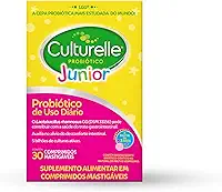 Culturelle Probiótico Júnior, Com Lactobacilos, Sem Glúten, Sem Lactose, Para Crianças a partir de 3 anos, Sabor Frutas Vermelhas, 30 Comprimidos Mastigáveis