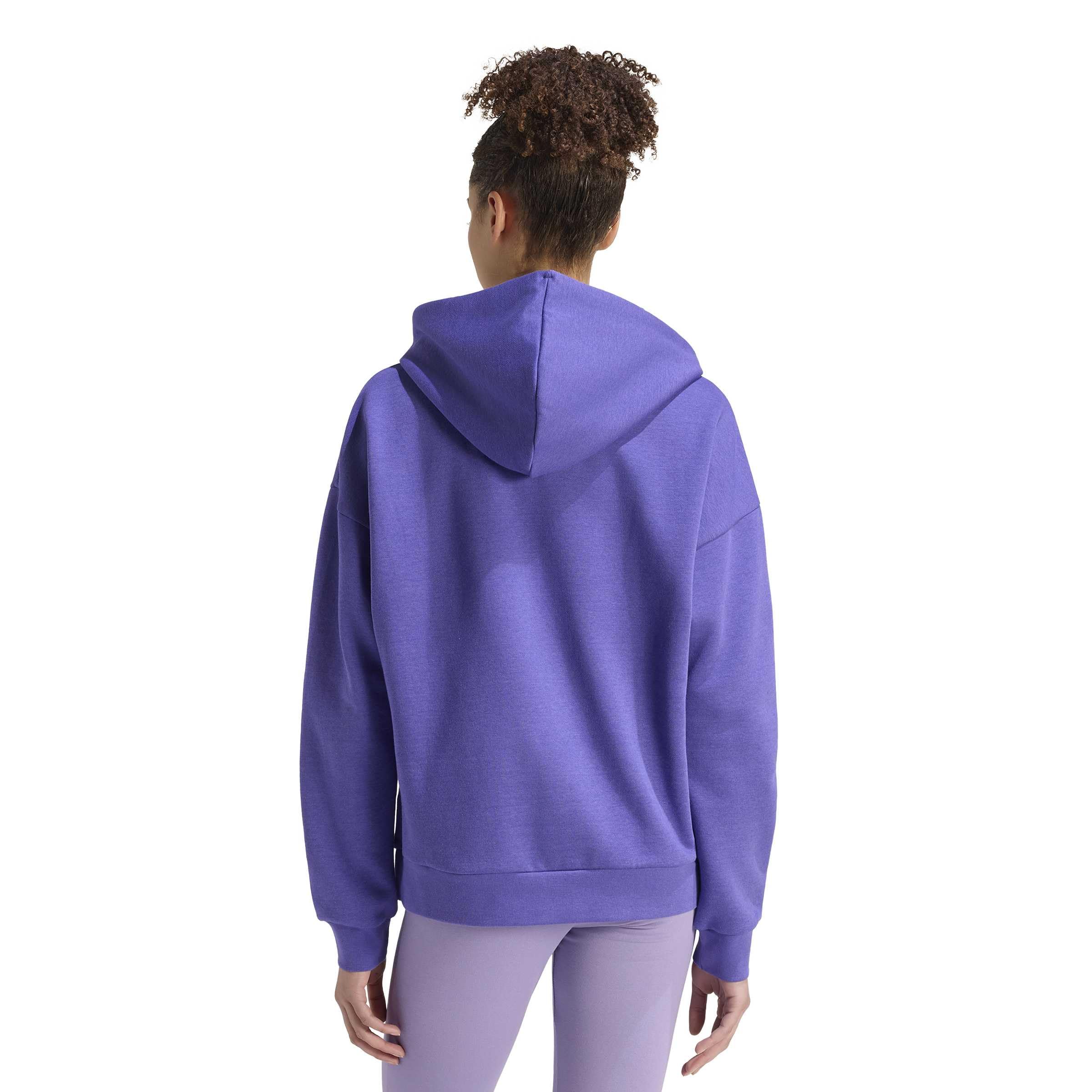 adidas Kobiety Essentials Linear Fleece Hoodie Sweatshirt, Pure Purple/white, L