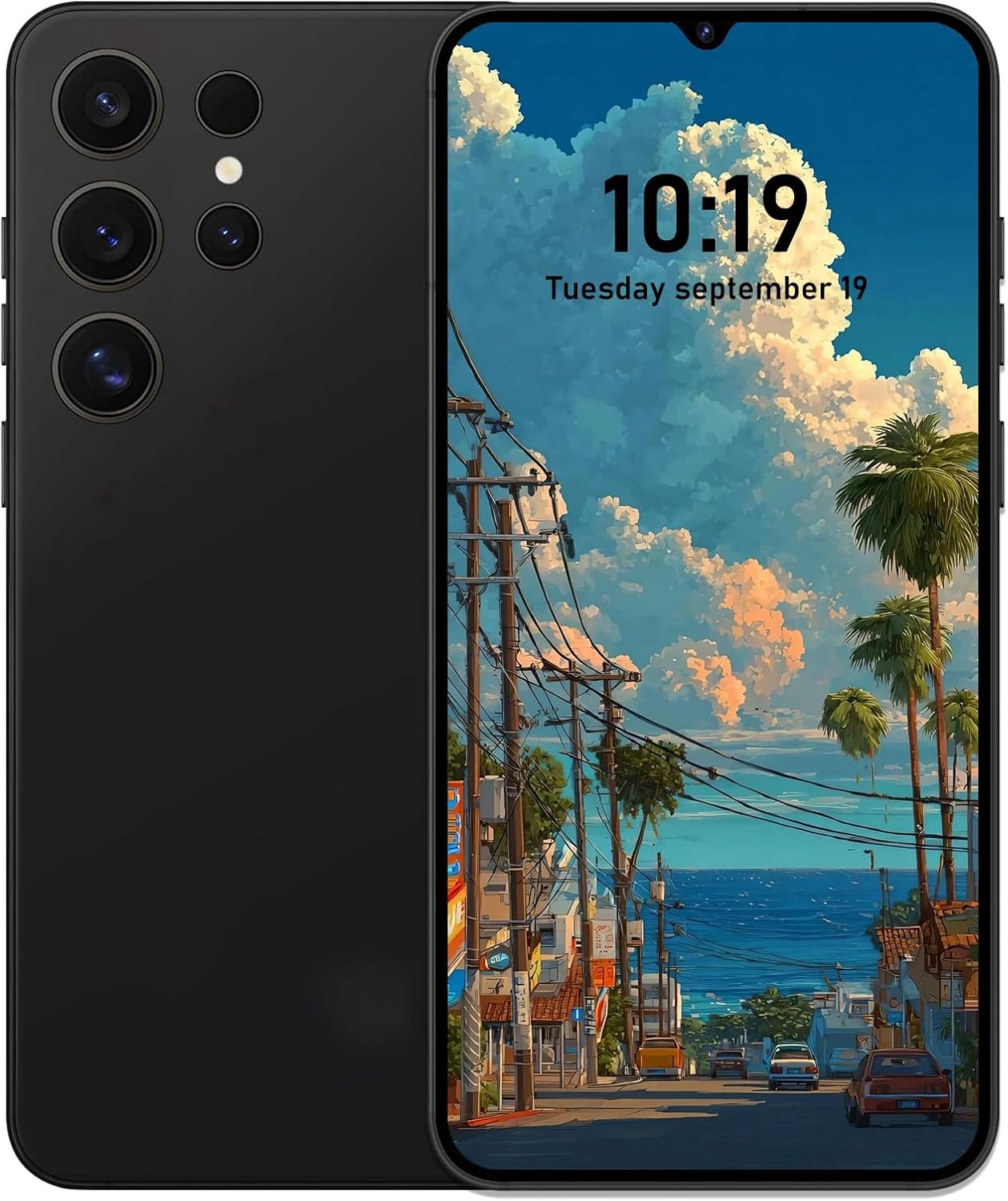 I25 Ultra 5G Unlocked Phone, 128GB+4GB Smartphone, Cell Phone Android 15 with Built in Pen, 6800mAh Battery, 6.4" FHD+ Screen,72MP Camera/Dual SIM/Fingerprint Lock/Face (Black)