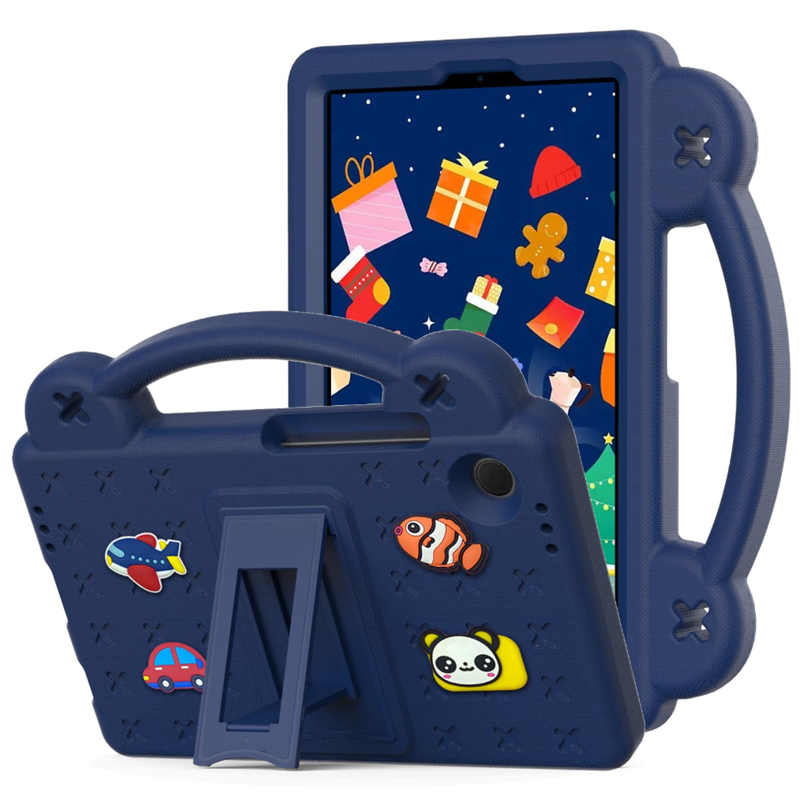 Lukione Kids Tablet Case Compatible with Samsung Galaxy Tab A9 8.7 Inch,Lightweight Shockproof Protective Cover with Handle Stand,DIY Cute Design,Shoulder Strap,Kids Friendly Case for Tab A9