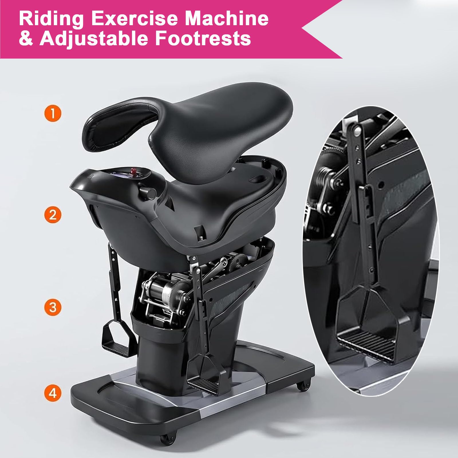 Simulatore Di Equitazione Elettrico Per Esercizi Per I Glutei, Macchina Fitness Elettrica Da Interno A 20 Velocità Con Display Lcd, Interruttore Di Sicurezza, Capacità Di Carico Di 150 Kg Per