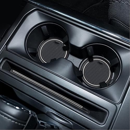 Miniatura 18 de SENSHINE Para Ford F150 Accesorios 2021 2022 2023 2024 2025 Antideslizante Portavasos Inserto Consola Central Cambio Liner Borde de Puerta Rojo