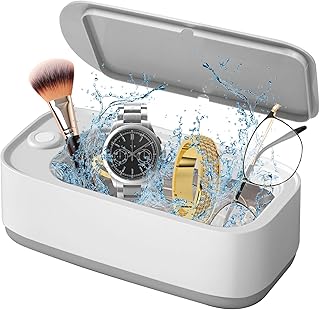 Ultrasonic Jewelry Cleaner, Ultrasonic Cleaner, 40w Retainer Cleaner Machine, Jewelry Cleaner Ultrasonic Machine for Eye Glasses, Ring, Earring, Necklaces, Watch Strap, Makeup Brush