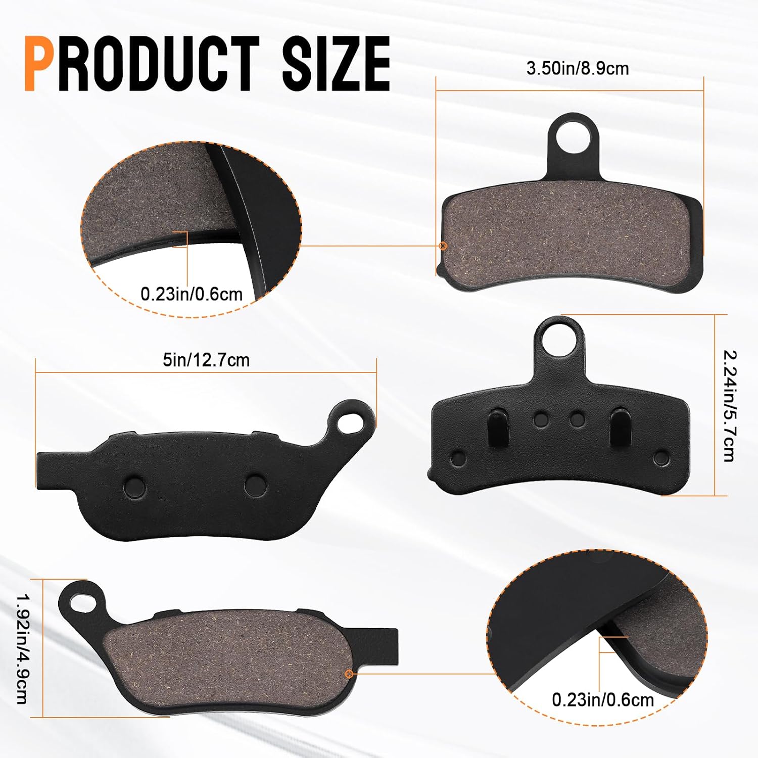 Brake Pads for Harley Davidson Fatboy 2008-2014, Softail Deluxe 2008-2014, Street Bob 2008-2017, Heritage Softail Classic, Super Glide, Softail Custom, Dyna Wide Glide, Rocker, Night Train, Low Rider