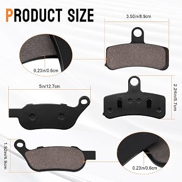 Brake Pads for Harley Davidson Fatboy 2008-2014, Softail Deluxe 2008-2014, Street Bob 2008-2017, Heritage Softail Classic, Super Glide, Softail Custom, Dyna Wide Glide, Rocker, Night Train, Low Rider
