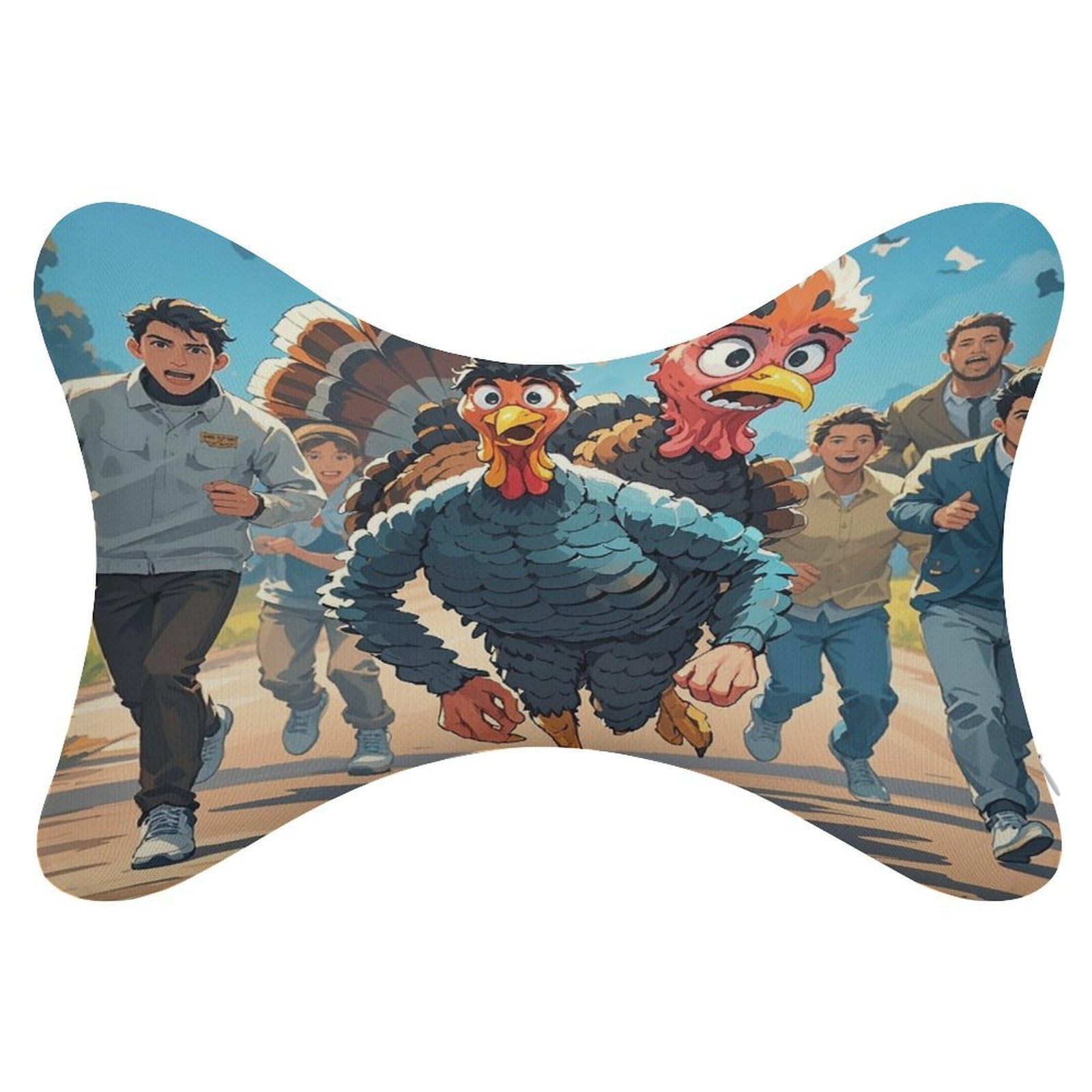 FekiLoot Farm Turkey Car Headrest Set of 2,Softness Memory Foam Car Neck Pillow with Breathable Removable Cover Car Neck Support Pillow Ergonomic for Driving, Office
