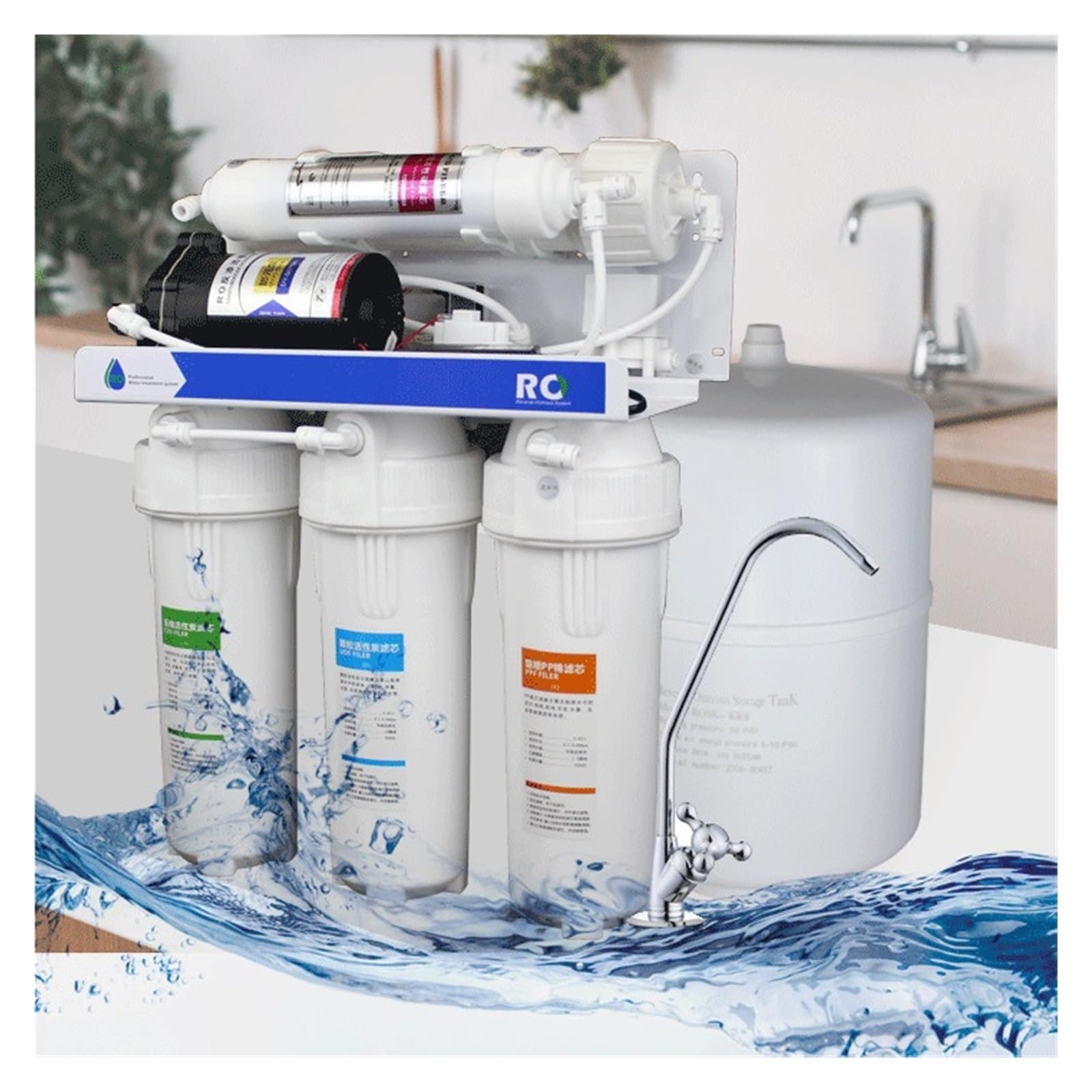 Purificador de agua de ósmosis inversa, máquina pura de gran flujo, descarga automática debajo de la cocina del hogar, filtración directa de bebidas Reduce los contaminantes