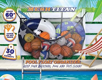 MeshTitan Pool Float Storage, Extra-Large Hanging Mesh Organizer Bag