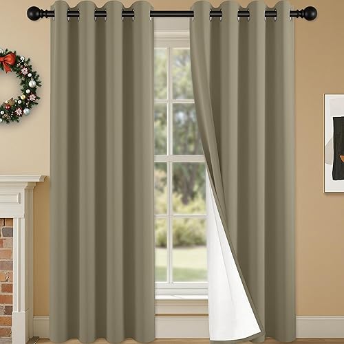 Miniatura 41 de Cortinas 100% opacas de 84 pulgadas de largo para dormitorio, sala de estar, cortinas de oscurecimiento de habitación con aislamiento térmico con