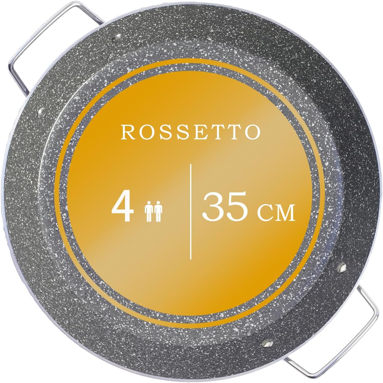 ROSSETTO Paella Pfanne 35 cm – PFAS‑freie Keramik, für 4 Personen