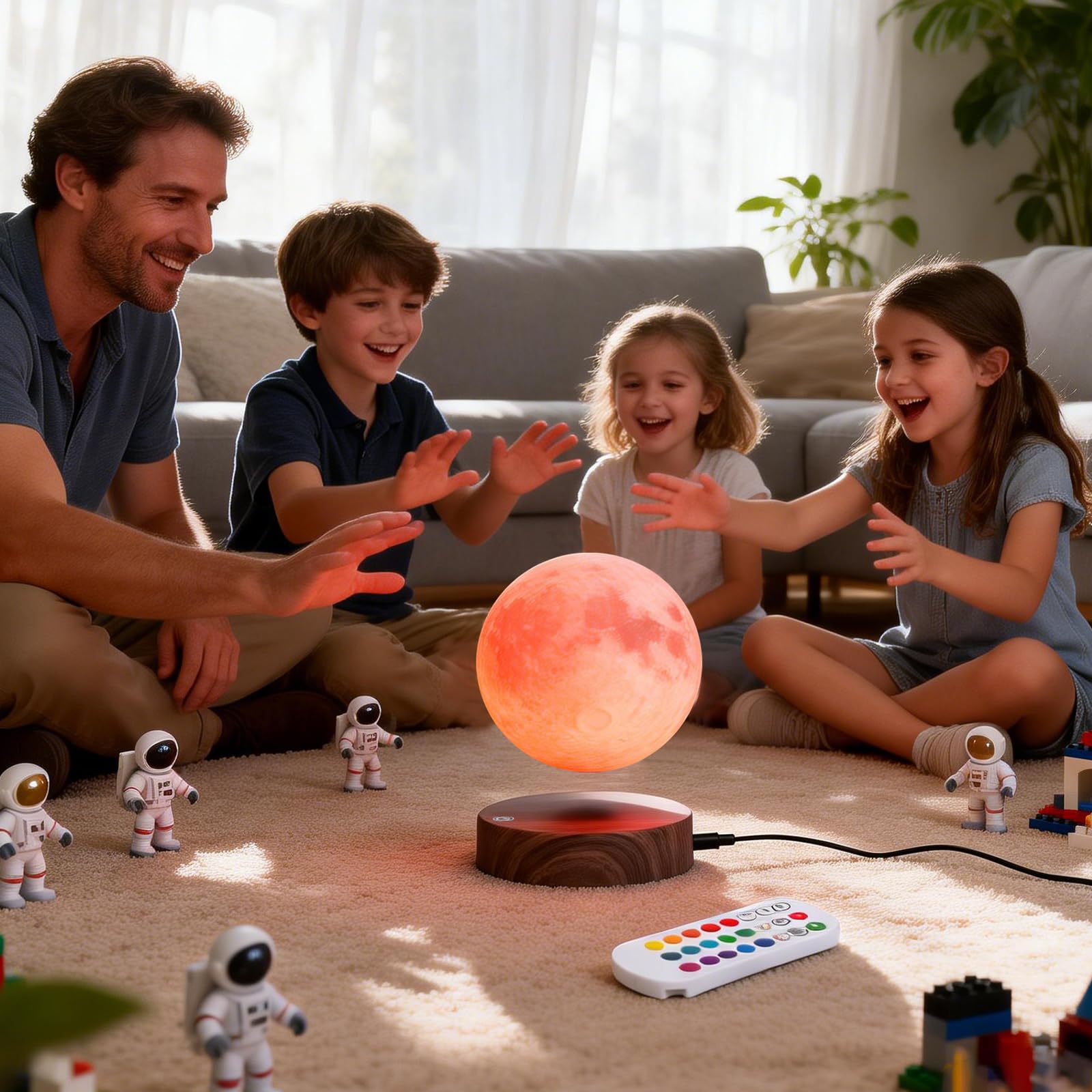 Lampada lunare levitante,Lampada lunare galleggiante 3D LED Magnetico, Regali di Natale per Bambini Lover Friends Office Home Decor-6inch