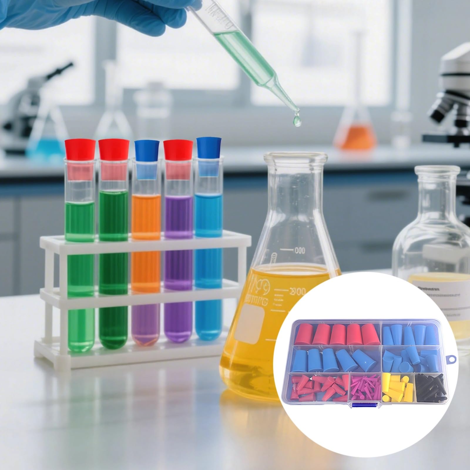 120 STK. Silikon Gummistopfen Sortiment, Maskierset für Eloxieren, hitzebeständiges System bis 606 ℉ / 315 ℃, Konusstopfen für Pulverbeschichtung, Lackieren, Elektroplattieren, mehrere Größen