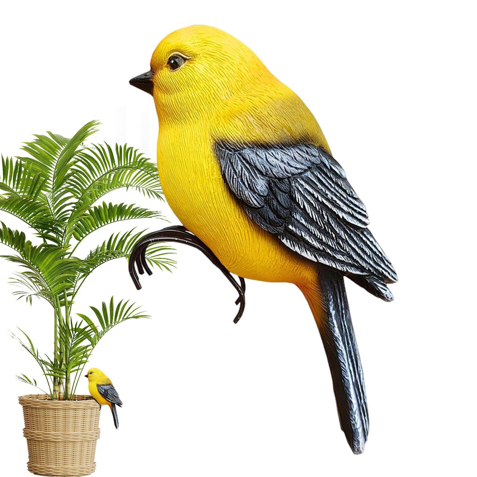 Ornamento de resina de pájaro con acabados detallados para exhibición en casa