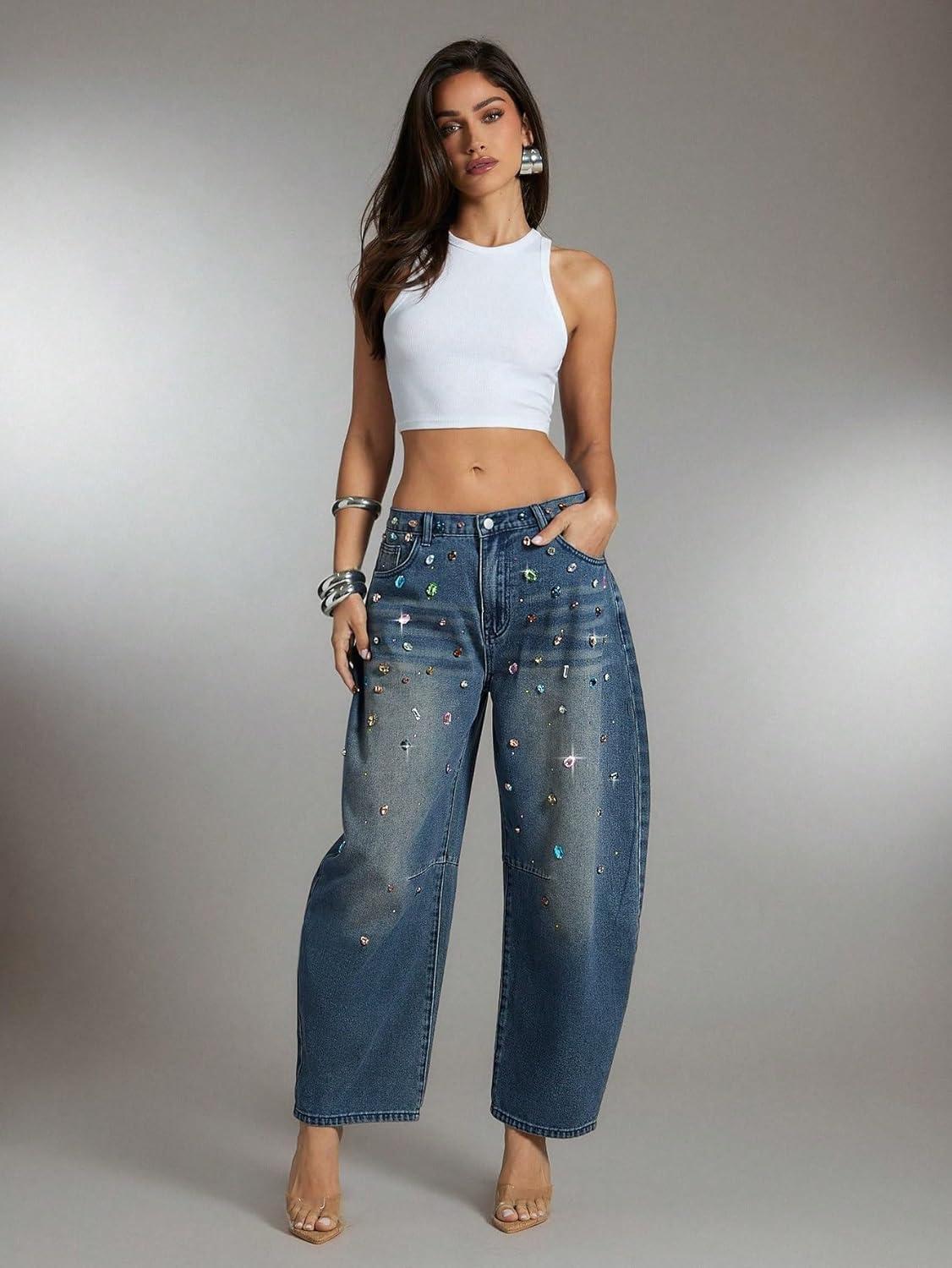 Baggy Jeans Women, High Waist Pocket Jeans