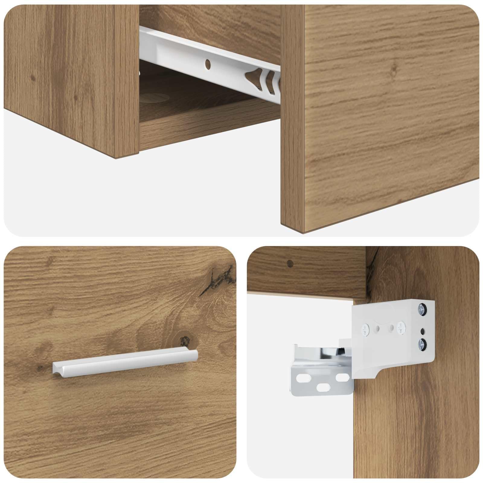 Mobile Lavabo da Parete con Lavabo 49.5x44.5cm Rovere