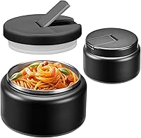 BOSEDSANG 13.5oz Kids Soup Thermo Jar - Leakproof Buckle Lid, Vacuum Insulated Stainless Steel Food Container Keeps Hot/Cold 5+ Hours (Black)