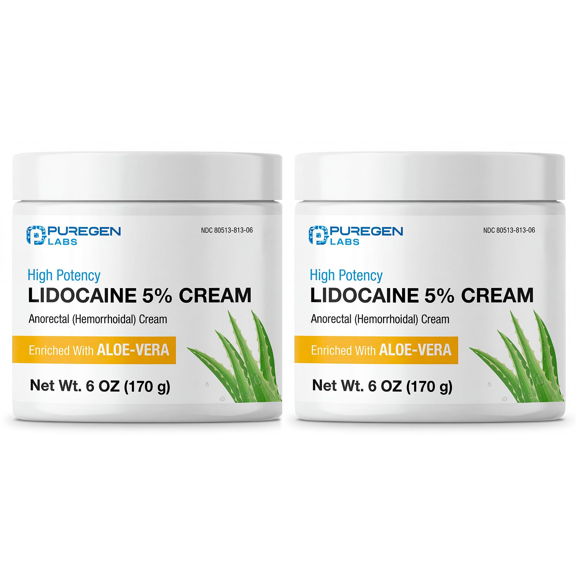 Puregen Labs 5% Lidocaine Cream 2-Pack