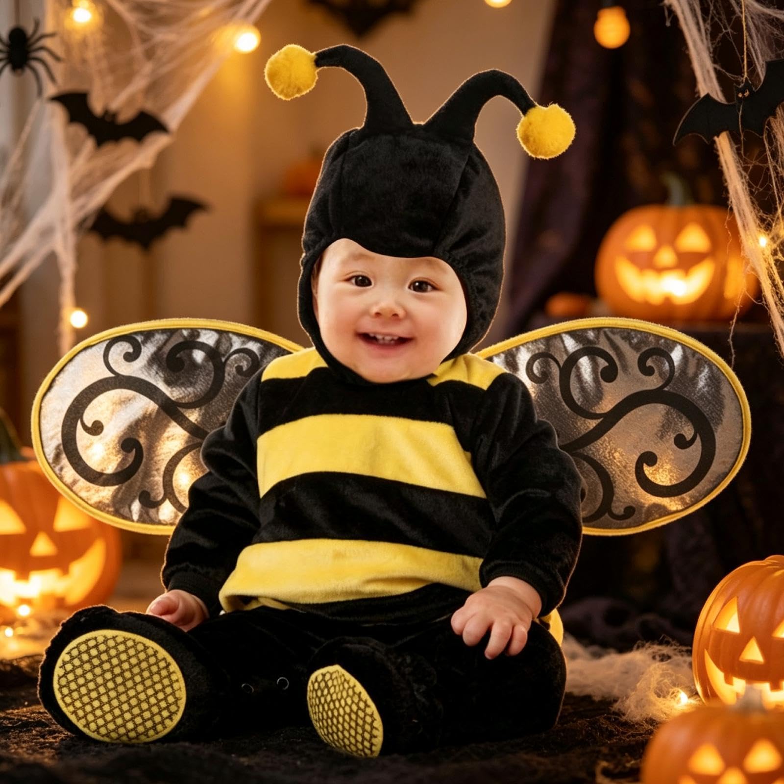 Sharplace Costume da animale per neonati, costume di Halloween, abito divertente e originale, regalo originale, tuta con cappuccio, tuta cosplay per compleanno,
