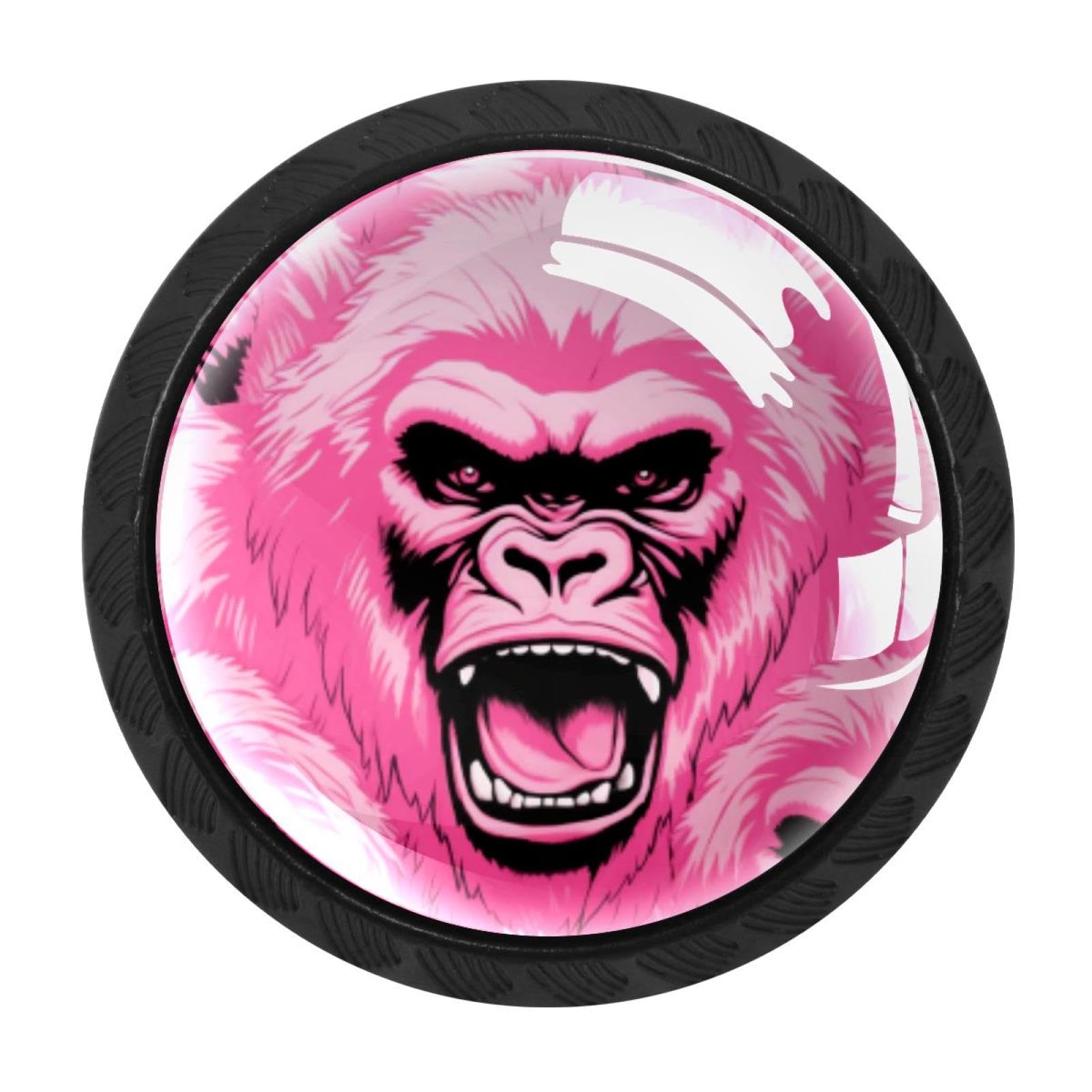 Chenzzzz Multicolored 20 4 Pieces Kitchen Cabinet Drawer Dresser Door Knobs Pulls Handles, Pink Monkey Orangutan