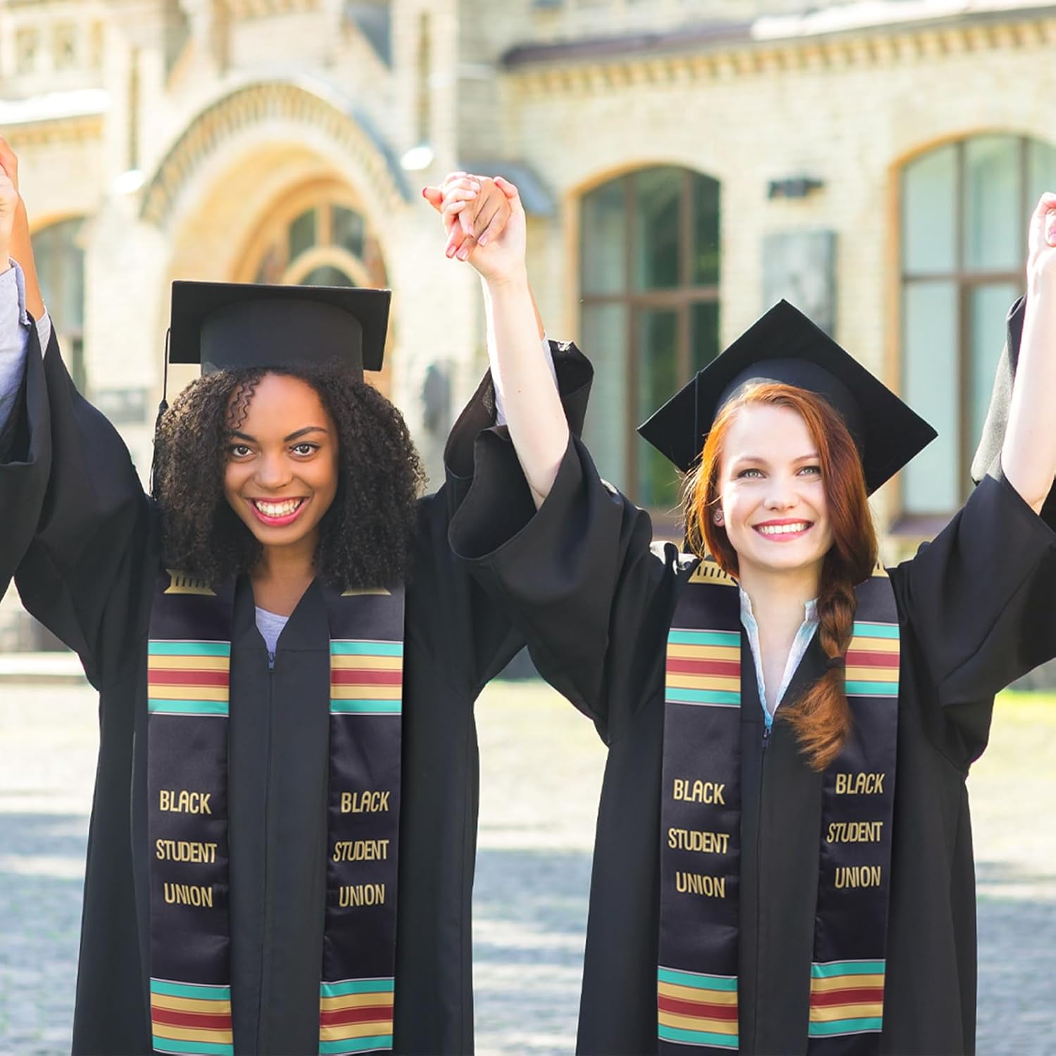 Cuffbow Black Student Union Graduation Stole 2026 Cloth Kente Stole Sash African Scarf for African American Decorations