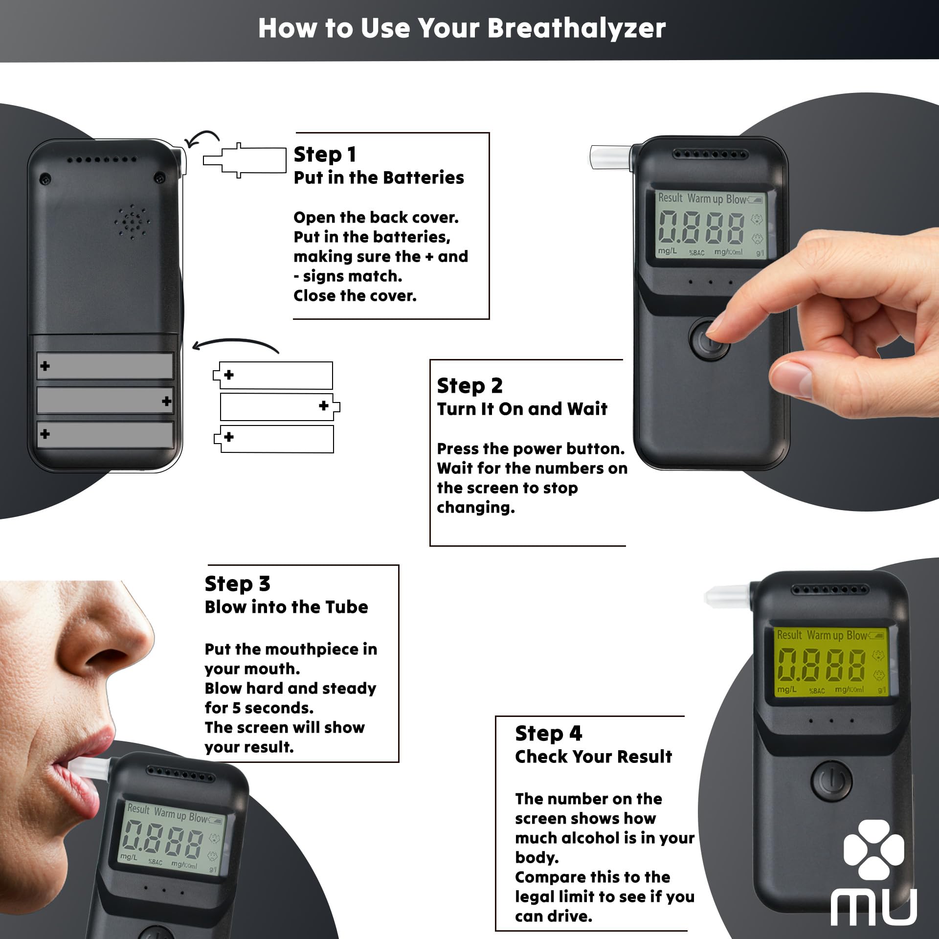 Etilometro Portatile UroClysmic - Test Alcolico Preciso, Display LCD, 10 Bocchini, Certificato - Foto 7