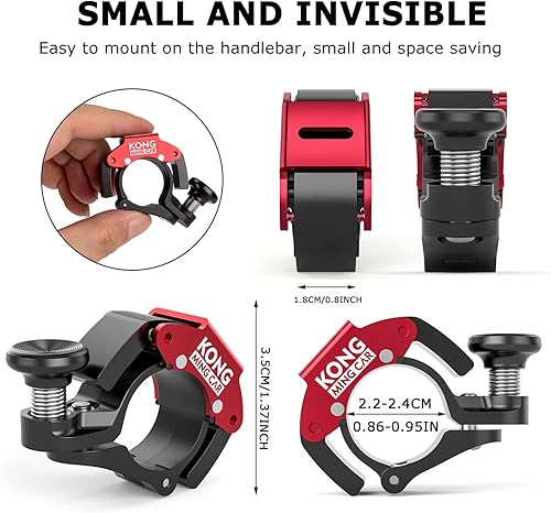 Miniatura 4 de Bike Bell - Aluminum Bicycle Bell for Handlebar (22mm-24 mm) - Loud Crisp Clear Sound Bike Bicycle Bell Horn for Adults or Kids Bikes