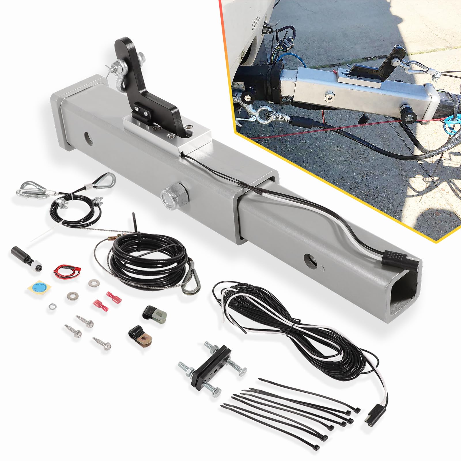 RB4000 Receiver Style Dependable Trailer Brake System for 2 inch Hitch - Effortless Braking- Up to 8,000 lbs Capacity- Instant Response - for Various Trailer Models- Lightweight Design - Only 20 lbs