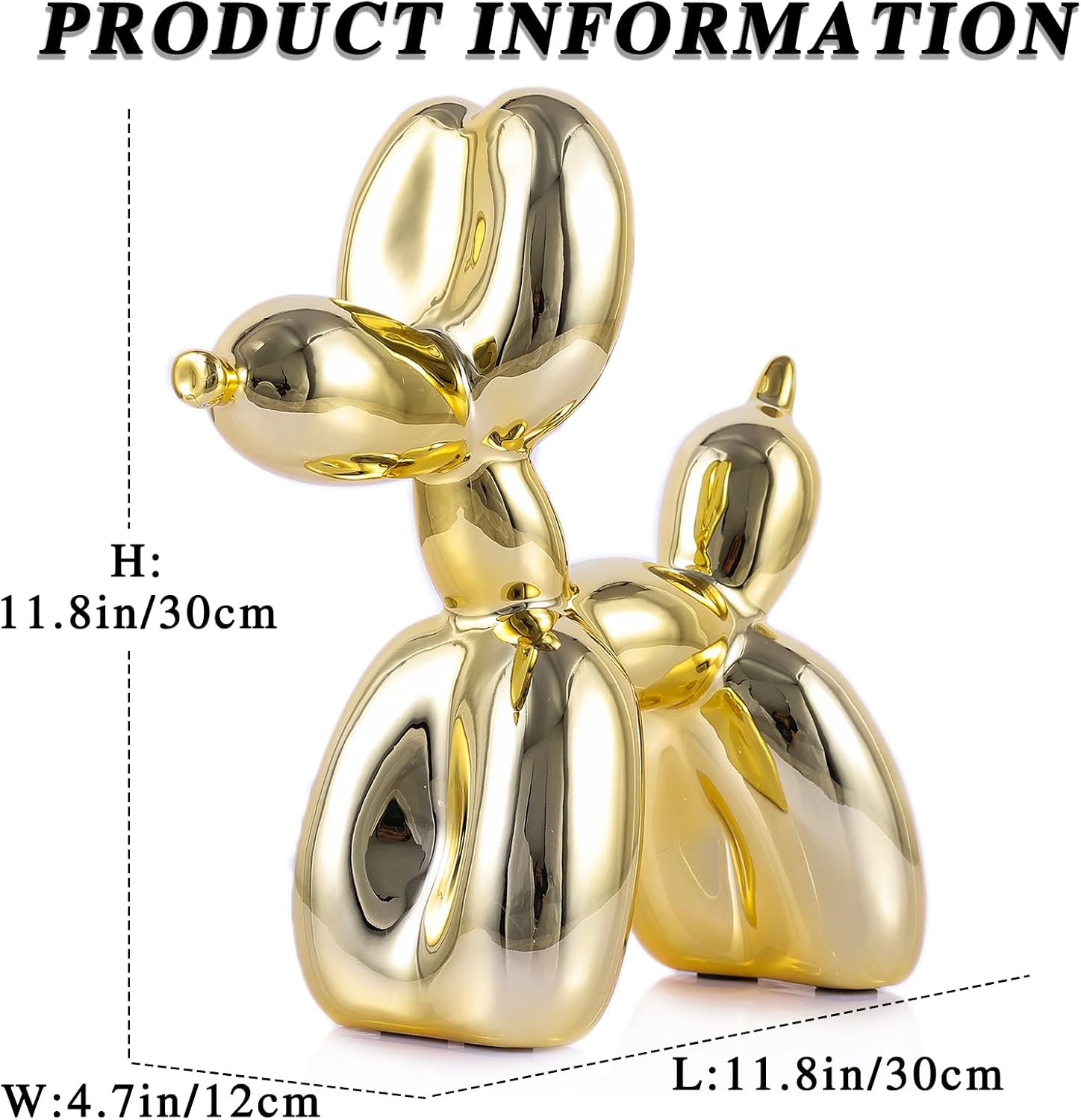 Balloon Dog Sculpture Modern Home Decor Collectible Figurines Funky Statues for Bedroom Trendy Animal Decor for Coffee Table Living Room Decor, 11.8 * 11.8 * 4.7inch, Gold image 3