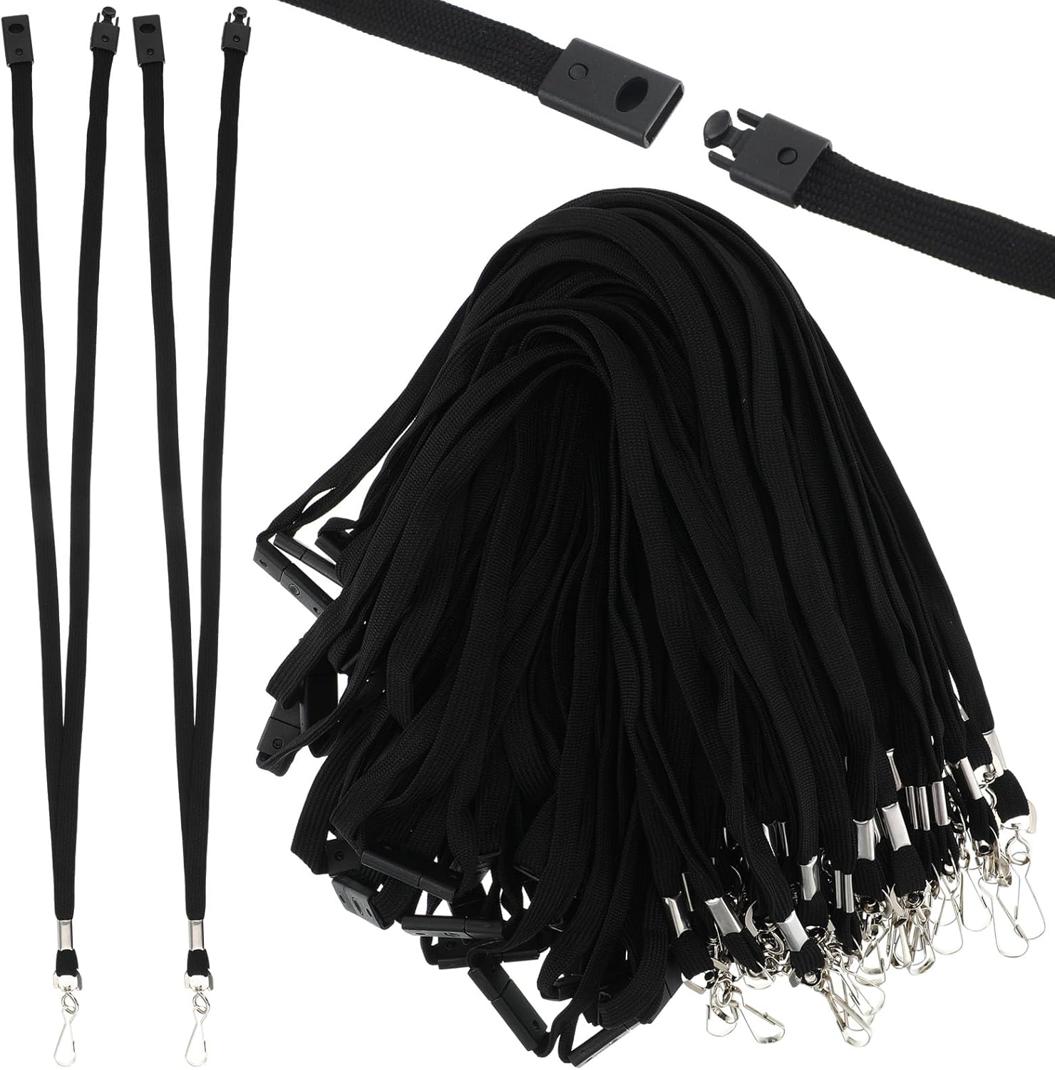 Kosiz 安全分離式ストラップ IDバッジ用 バルク分離式ランヤード クイックリリースランヤード スイベルフック付きランヤード 分