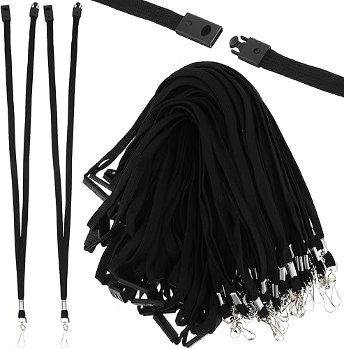Miniatura 8 de Kosiz 72 piezas de cordón de seguridad para tarjetas de identificación, cordón de liberación rápida a granel con gancho giratorio para tarjetero de