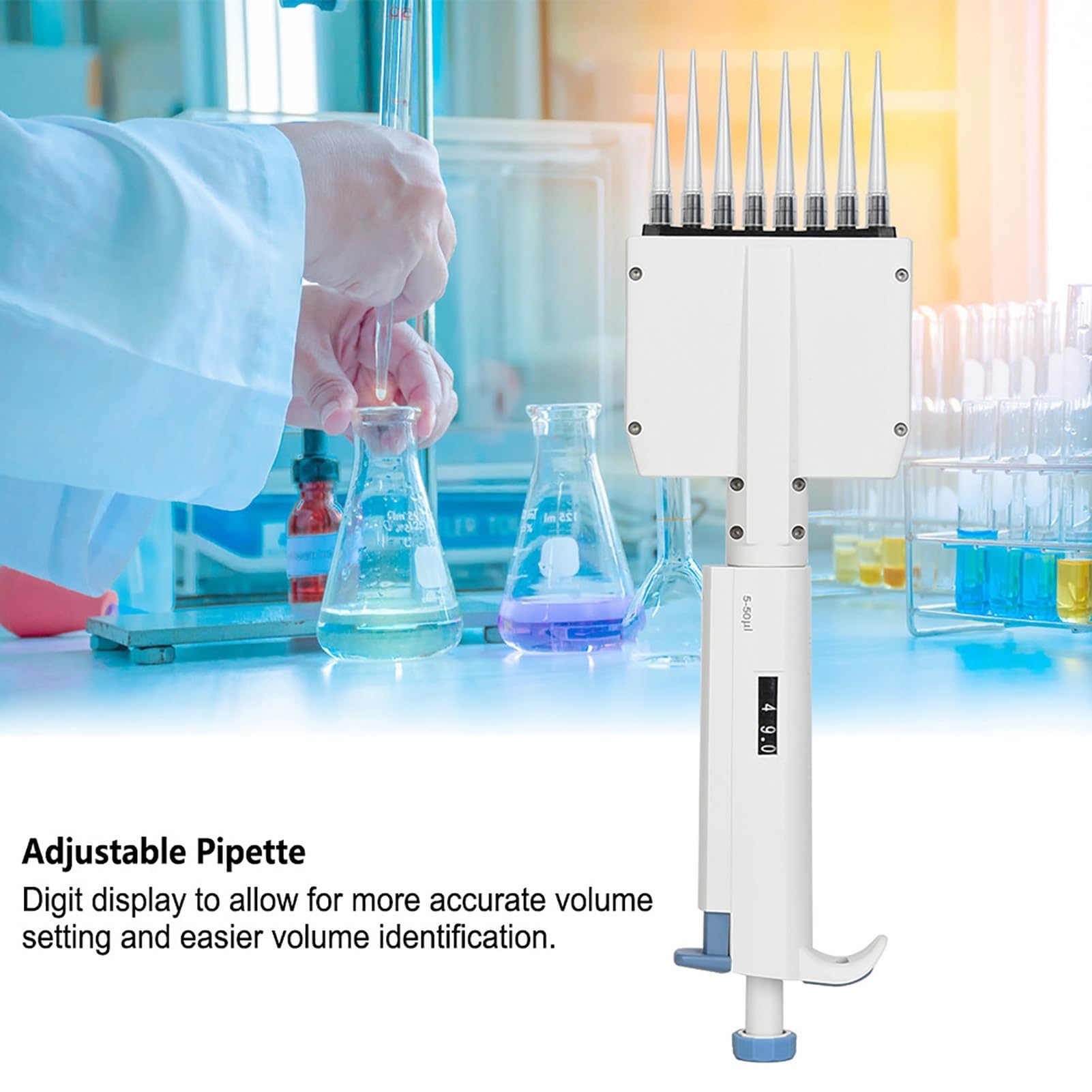 5‑50μl Variables Volumen Manuell einstellbare mechanische Pipette Pipette Pipette Laborwerkzeug Pipette Pipette