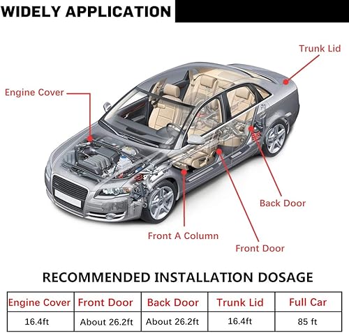 Miniatura 5 de Burlete universal para automóvil, tira de goma autoadhesiva para puerta de automóvil, aislamiento de ruido del motor y ventana (47100 x 25 pulgadas