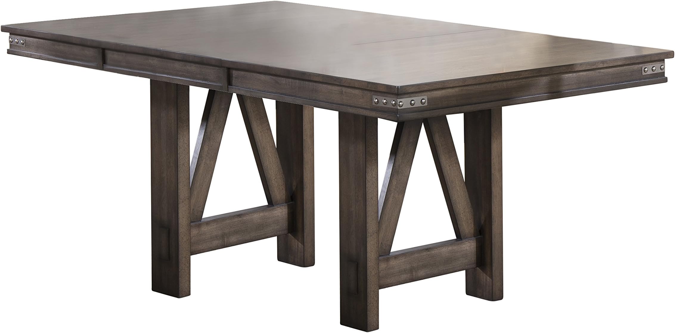 Kings Brand Furniture Lynn Table, 42" W x 60"/78" D x 30" H, Brown