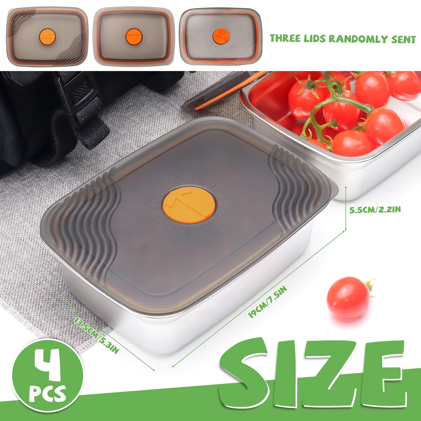 4 Stück Frischhaltedosen mit Deckel, Aufschnittbox Fresh, Meal Prep Container mit Deckel für Büro, Reisen