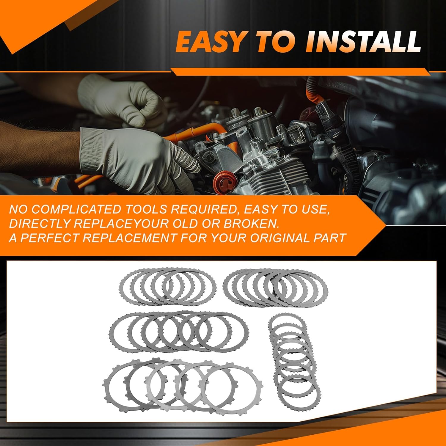 6L80 6L80E 6L90 6L90E Transmission Steel Clutch Plates Kit For GMC TRUCKS CHEVROLET GM CADILLAC HUMMER 2006-UP 6 SPEED ONLY Replaces# 195753A