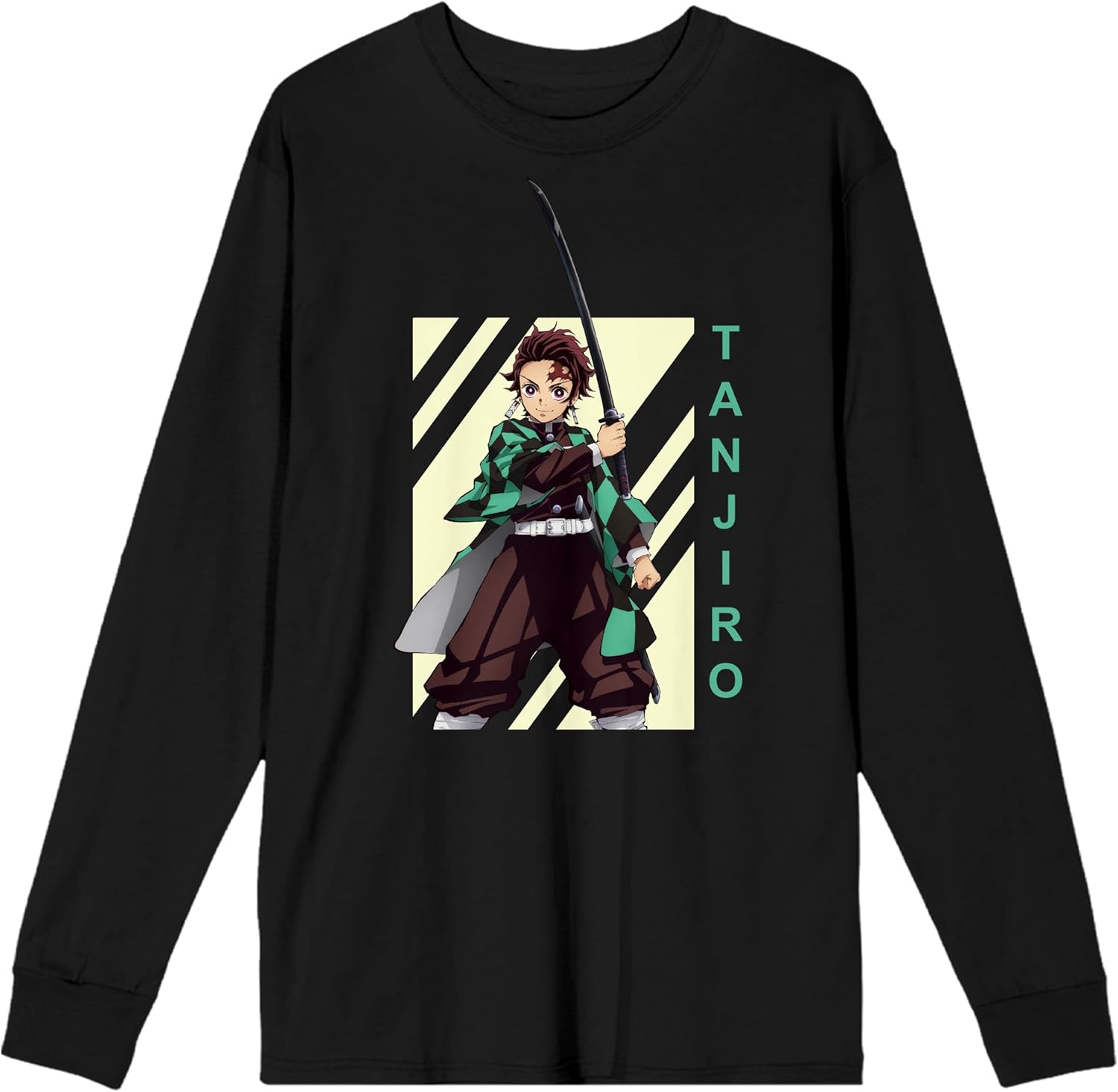 Demon Slayer Tanjiro Kamado Adult Black Long-Sleeve Tee