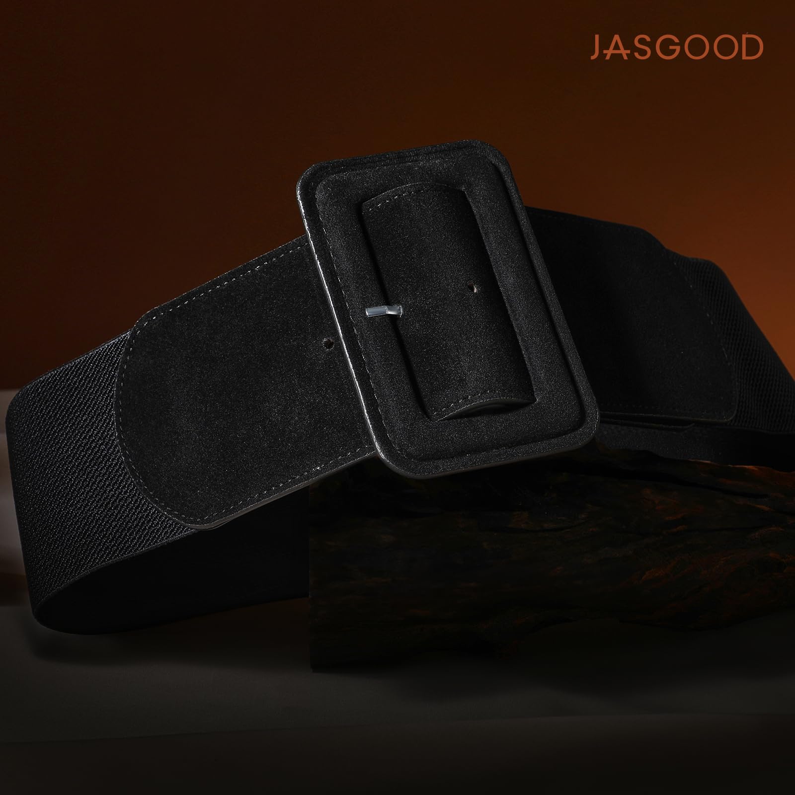 JasGood Szeroki pasek damski, vintage, elastyczny pasek w talii, szeroki do sukienki, płaszcza