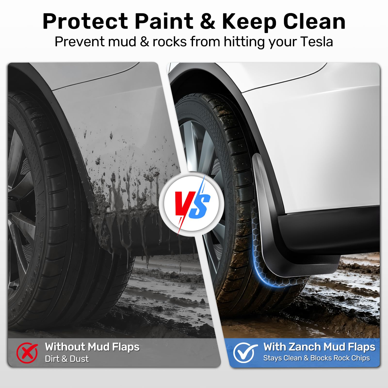 Snapklik.com : Zanch 2026 Upgraded Tesla New Model Y Juniper Mud Flaps ...
