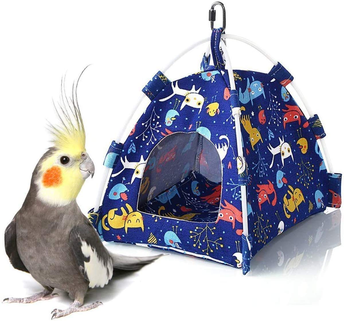 Vogelnest voor kooi, papegaaihuis, tent met bodem van