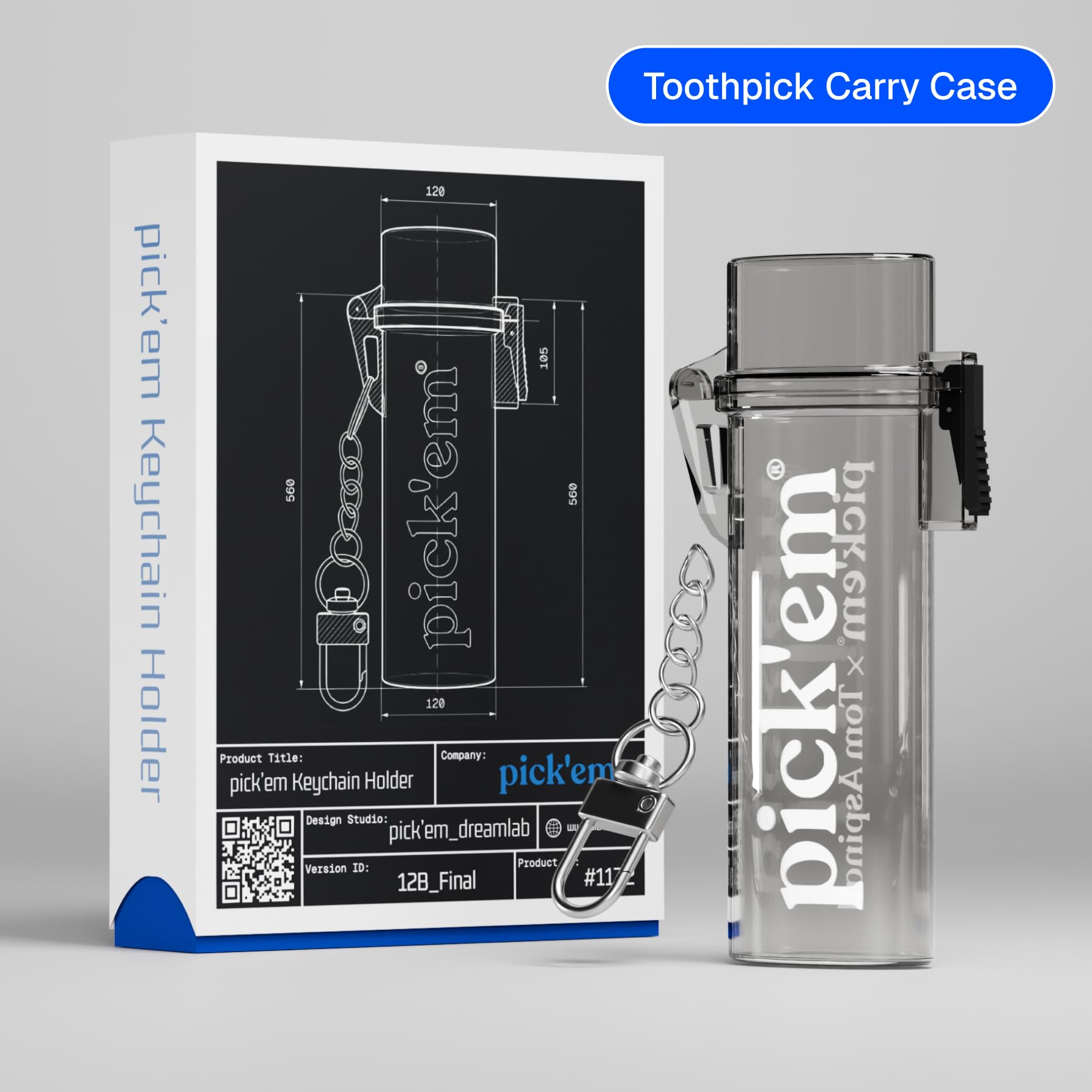 pick'em Powerline Pro Bundle - Palillos de dientes con sabor a vitaminas (200 palillos aromatizados + estuche) - La alternativa de estilo de vida al chicle (Pro Bundle) - Palillos de dientes con sabor