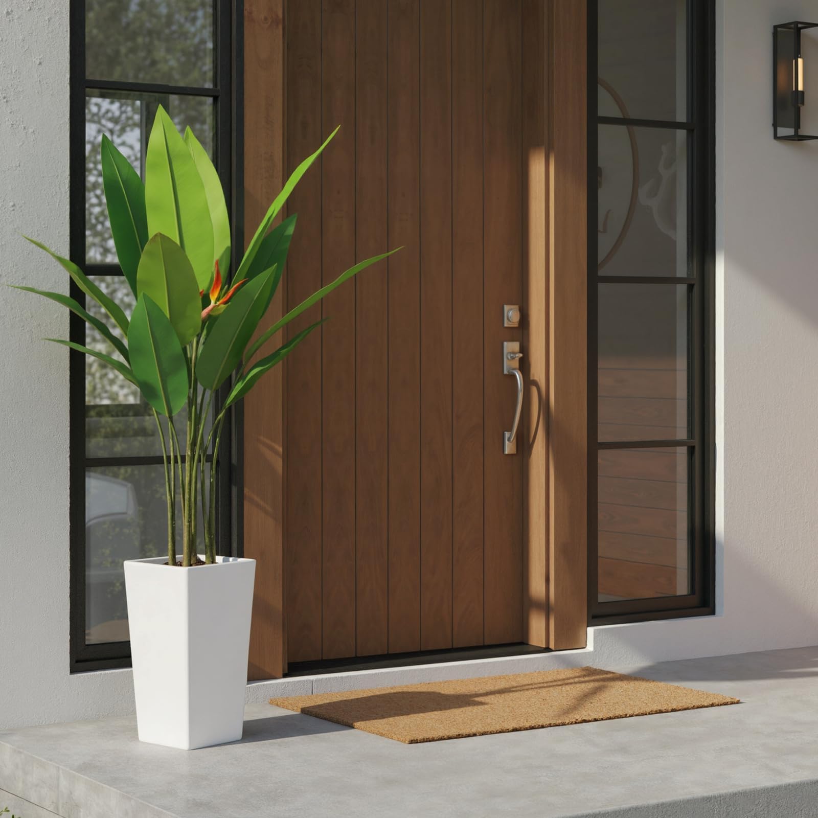 Künstliche Pflanzen Mit Blumentopf, 147cm - Dekorative Bodenpflanze Für Wohnzimmer, Büro, Eingangsbereich, Außen & Haustür - Kunstpflanzen Deko