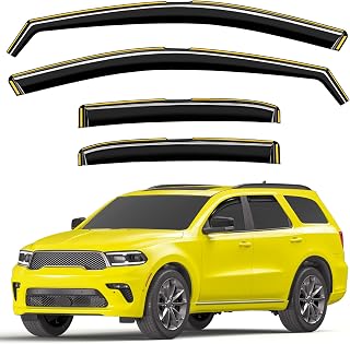 Deejecsun in-Channel Window Rain Guards Fit for Dodge Durango 2011-2026 Extra Durable Window Deflectors Vent Visors Shades Exterior Car Accessories Visors Rain Guards - 4 pcs