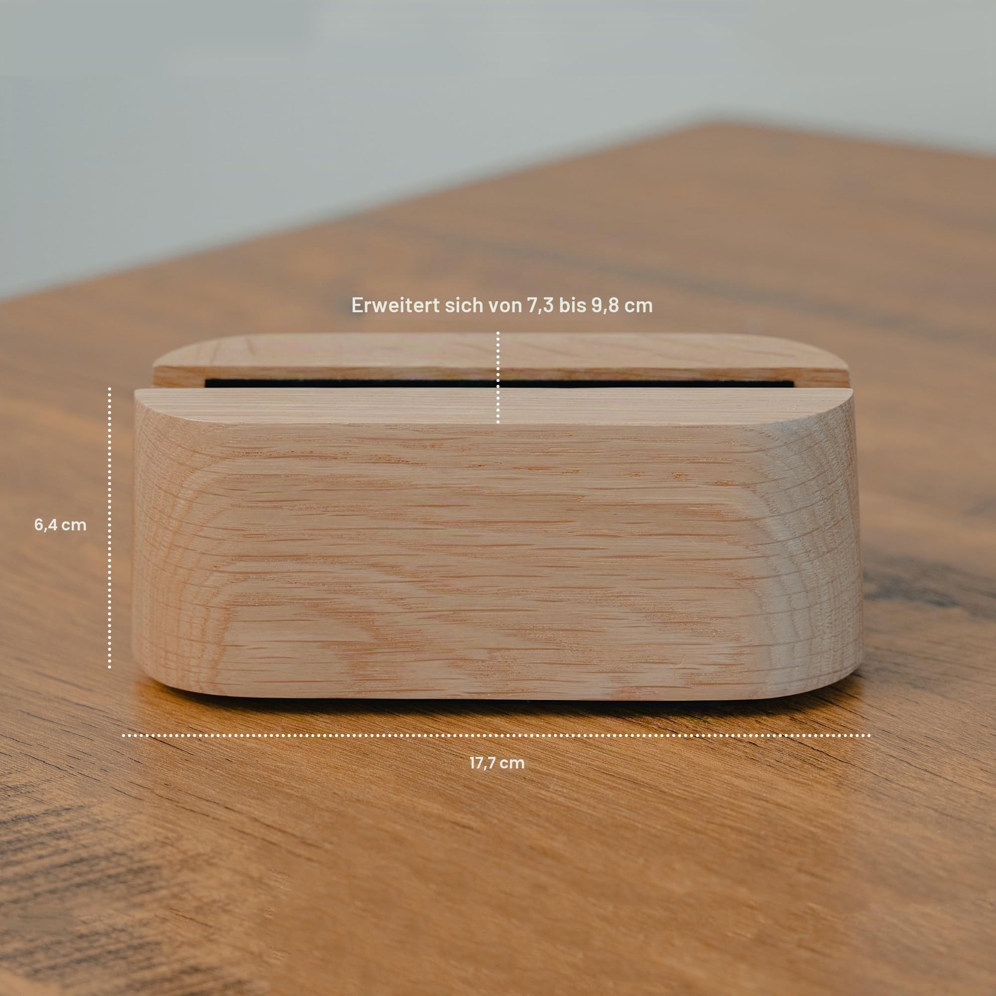 COREMINDED Verstellbarer vertikaler Laptopständer für Schreibtisch, Laptophalter aus Holz, MacBook Pro Ständer, Holz Mac Air Dock (massive Eiche)