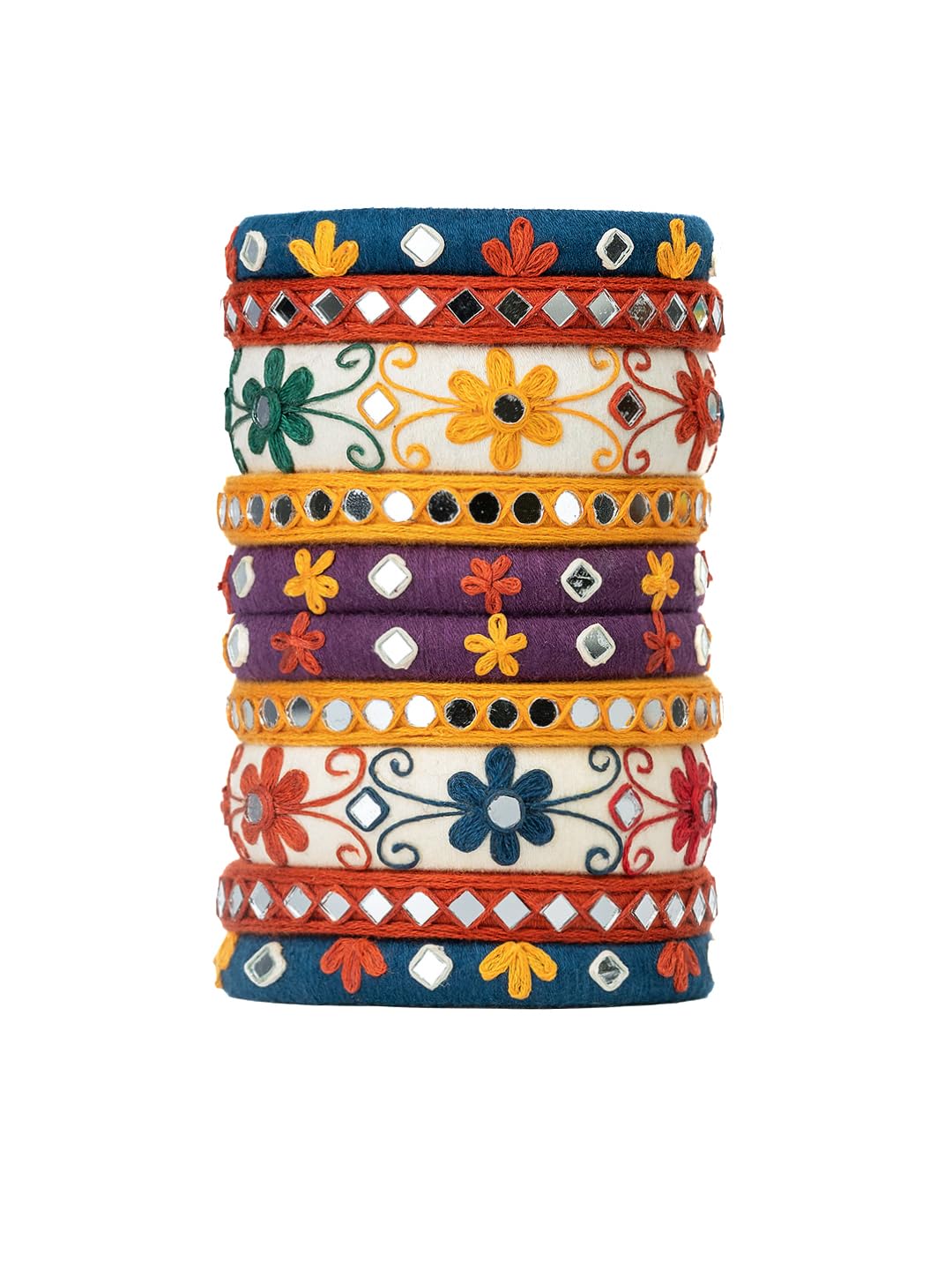 Parul multicoloured thread flower embroidery work Navratri bangles set For Women & girls Size 2.8 Set of (10 Bangles) (B0DF5W6JV2) Amazon Price History, Amazon Price Tracker