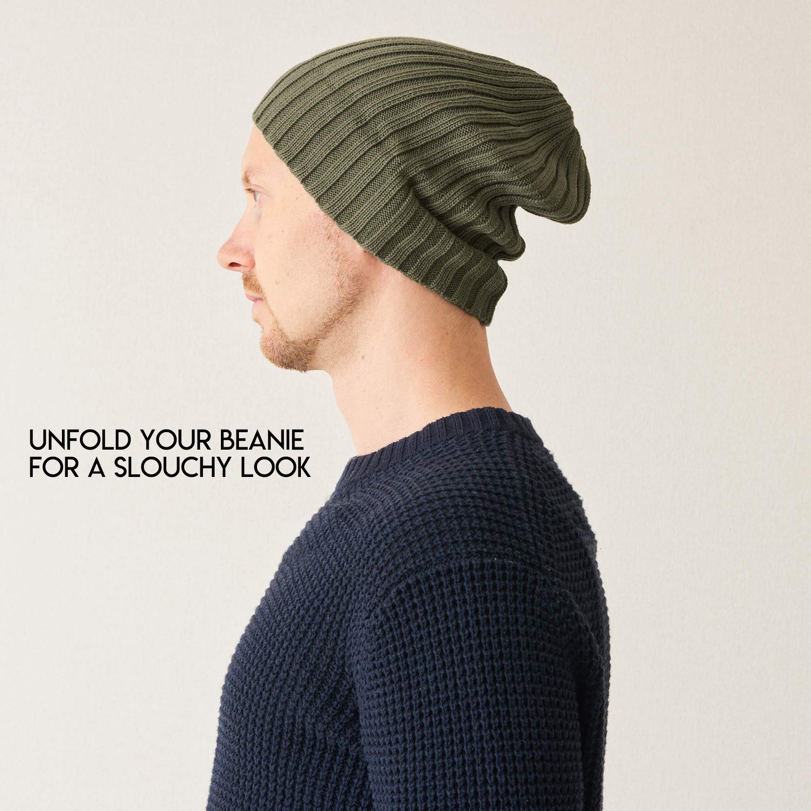 CHARM Uomo Fisherman Beanie Berretto 100% Cotone da Donna Maglione Beanie Berretto Cappellino Classico Design Semplice A Coste Cappello A Tesa Larga Cappello