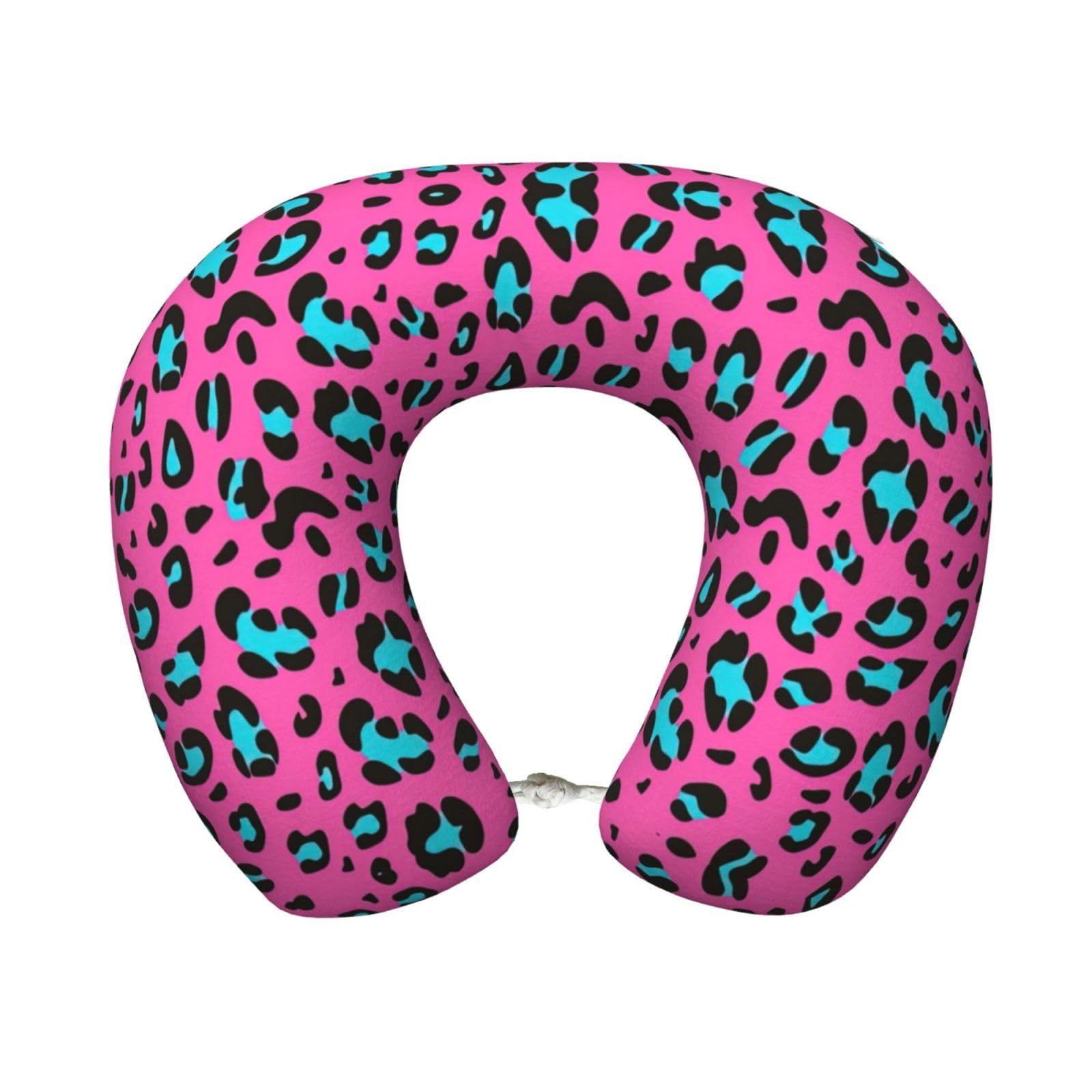 XingFox Cute Leopard Print Custom U-Shaped Travel Pillow,Memory Foam Cervical Neck Pillow,for Napping,Plane,Car,Home,Office