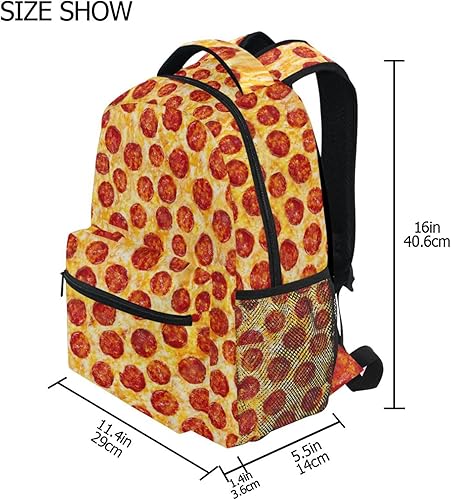 Miniatura 6 de ALAZA Mochila grande de comida con pizza 3D, unisex, para niñas, niños, universidad, mochila de día, resistente al agua, portátil, iPad, tableta,