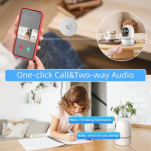 Miniatura 2 de Cámara de seguridad interior de 2K 3MP, cámaras WiFi de 360 para seguridad del hogar, cámara de seguridad para el hogar, cámara para bebémascota con
