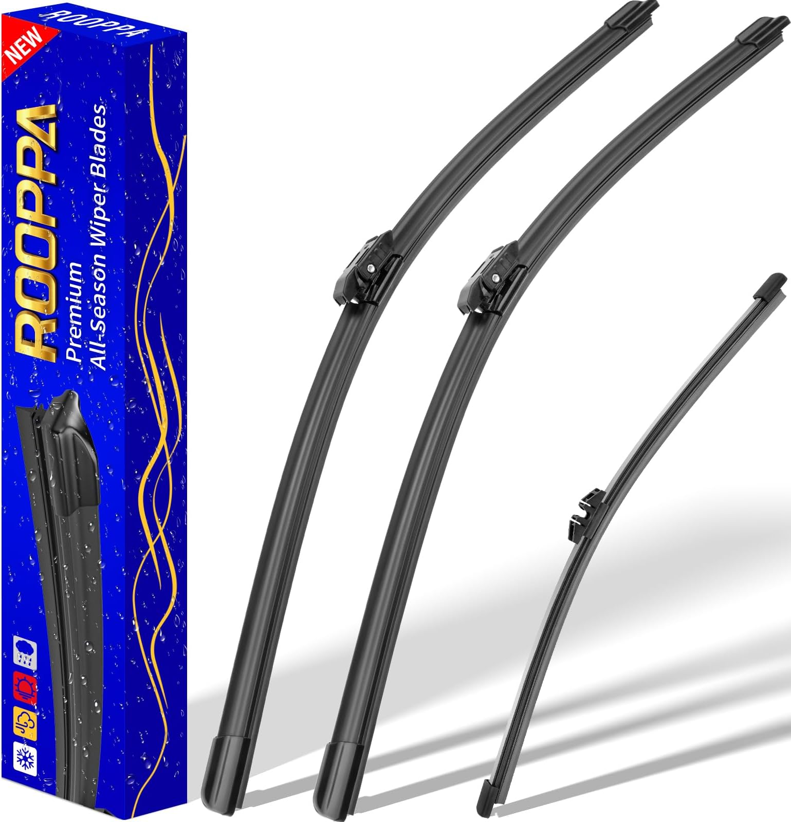 3 wipers Replacement for 2017-2022 Mini Cooper Countryman, Windshield Wiper Blades Original Equipment Replacement - 23"/21"/10" (Set of 3)